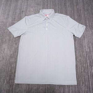 Oobe Chick-fil-A Polo Shirt Mens Medium Grey White Stripe Excellent Hydrochill